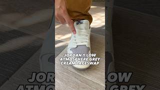 Cream Laces Jordan 1 Low Atmosphere Grey laceswap by Slickieslaces shoelaces sneaker nikejordan [upl. by Phene]