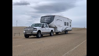 60 Powerstroke With 5quot Straight Pipe Towing a Trailer [upl. by Wallace498]