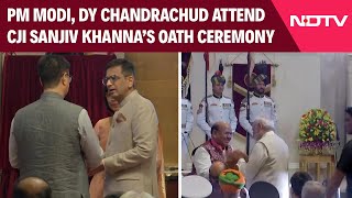 CJI Oath Ceremony  PM Modi DY Chandrachud Attend CJI Sanjiv Khannas Oath Ceremony [upl. by Gerrard793]