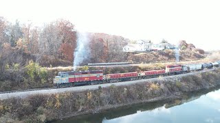 IOWA NORTHERN AND CANADIAN NATIONAL MEET AT THE CEDAR FALLS JUNCTION SLUGS AND DRONE VIEWS [upl. by Griswold]