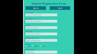 how to create Student registration form In html and css  How to create registration form in html [upl. by Tjon340]