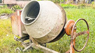 Restore Old Corroded Cement Mixer  Repair And Reuse Of Antique Construction Tools [upl. by Reppiks312]