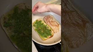 🥪Pesto Scrambled Egg Ham and Cheese Ciabatta Sandwich ASMR breakfasttime shorts breakfasttimeASMR [upl. by Grochow]