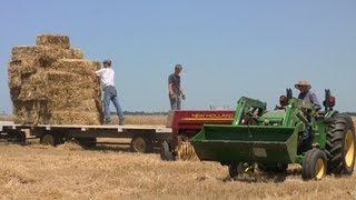 Aves Farms  Baling and Stacking Straw on 7122013 [upl. by Annohsak]