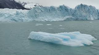 Perito Moreno Glacier full view from boat with floating icebergs [upl. by Cariotta]