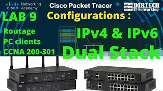 LAB 9 Configuration du DUAL STACK IPv4 et IPv6 avec Cisco Packet Tracer CCNA 200301 LAB [upl. by Adnirem]