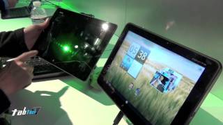 Acer Iconia Tab A510 vs Asus Eee Pad Transformer Prime live  CES 2012 english [upl. by Eigriv]