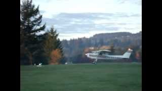 Cessna 152 Taildragger takeoff Camas airpark [upl. by Aseen]