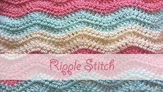 Simple Ripple Stitch Crochet Tutorial [upl. by Guthrie]