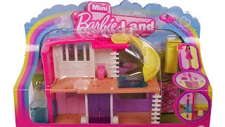 Mini Barbie Land Dreamhouse Playset with Blind Box Doll and Pet Unboxing Review [upl. by Cohla]