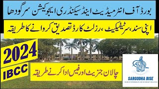 bise sargodha matric and intermediate certificate verification for ibcc attestation process [upl. by Ellehsor]