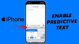 How To Turn ON Predictive Text On iPhone Keyboard  Enable Predictive Text On iPhone Keyboard [upl. by Kalina]