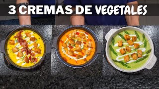 CREMAS DE VEGETALES 3 Recetas Faciles y Económicas  Abelca [upl. by Nolasba]