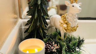 NEW DECORATING CHRISTMAS 2024  DECORATE WITH ME  BATHROOM DECOR NEUTRAL COLOR [upl. by Selimah]