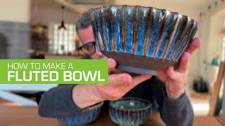 92 How to Make Fluted carved Bowls on the Potters Wheel [upl. by Waverly439]