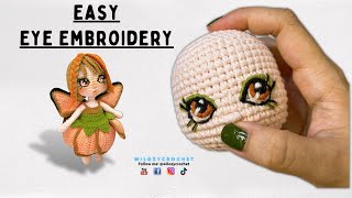 How To Crochet Doll Unique Embroider Eyes For Doll Amigurumi Tutorial Free Crochet Pattern [upl. by Nomal]