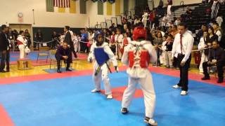 Taekwondo Best Sparring Kicks  KO 12 year old USAT Olympic Style [upl. by Yenruoc]