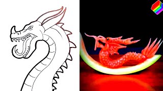 how to draw dragon  easy dragon drawing idea [upl. by Ahsikal468]