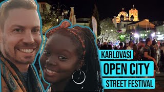 LIVELY STREET FESTIVAL IN KARLOVASI Samos  Greece Travel Vlog [upl. by Onitram307]