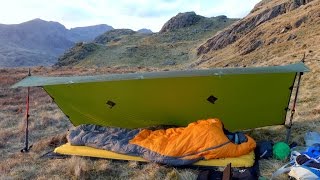 5 Ultralight Tarp setups with a 9 x 5 Silnylon Tarp Shelter amp 2 Trekking Poles [upl. by Ahsinnek792]