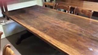 Antique walnut trestle table  circa 1860 [upl. by Dosh277]