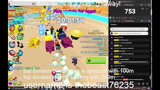 playing pet sim 99 everybody free gems and some huge giveaways [upl. by Adiuqal]