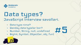 5  savol  Data Types [upl. by Kennan]