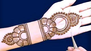 front hand mehndi design new  bridal wedding mehndi design  simple easy Arabic Henna mehndi design [upl. by Brote]