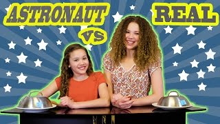 Astronaut vs Real Food Challenge Haschak Sisters [upl. by Emalee]