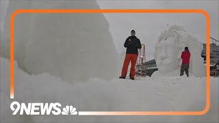 Artists from 10 countries creating snow sculptures in Breckenridge [upl. by Ragnar]