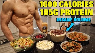 Full Day of Eating 1600 Calories Insane Volume  Super High Protein Diet For Fat Loss [upl. by Amil]