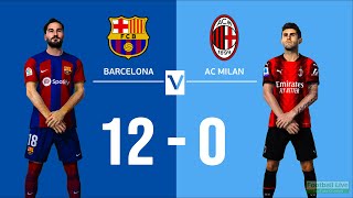 Barcelona vs AC Milan 120  ft Gundogan Pulisic LoftusCheek  PES Gameplay [upl. by Magen829]