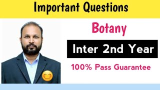 inter 2nd year botany Important Questions 2024  Intermediate TS AP  Inter exams 2024 [upl. by Sigmund]