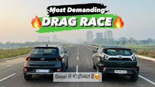 DRAG RACE🔥 Nexon VS Venue  गाड़ी लो तो Diesel ही😍🔥🔥nexon vs venue drag race [upl. by Lalita]