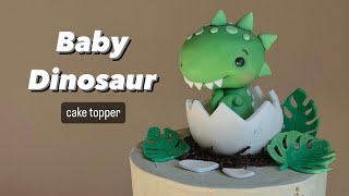 Baby Dinosaur in the Egg  Fondant Cake Topper [upl. by Lienad]