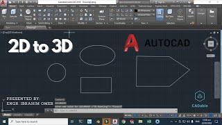 Convert 2D to 3D objects in AutoCAD AutoCAD 2D to 3D conversion How To Convert 2d to 3d In AutoCAD [upl. by Millard10]