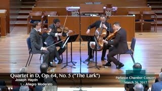 The Jerusalem Quartet performs Haydn’s “Lark Quartet” on Parlance Chamber Concerts [upl. by Carce356]