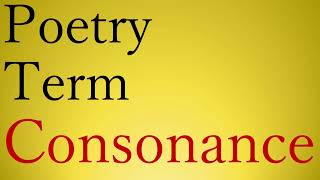 POETRY TERM  CONSONANCE [upl. by Gorski]