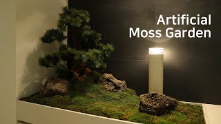 Creating a small Artificial Moss Garden at home  집안에 작은 조화 이끼 정원 만들기 [upl. by Karlens]