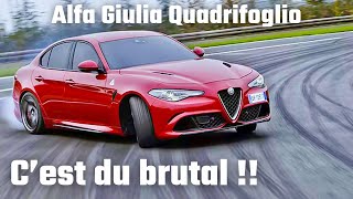 Ça secoue et cest brutal ⎜Essai Alfa Romeo Giulia Quadrifoglio 🍀 [upl. by Karia]