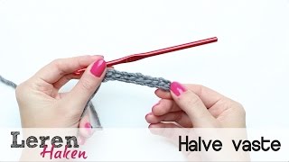 Leren haken 4 Halve vaste steek haken [upl. by Atikir]