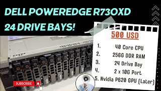 Unboxing and Overview Dell PowerEdge R730  24 Drive Bays 40 Core 256G RAM 24 Drive P620 GPU [upl. by Lehplar]