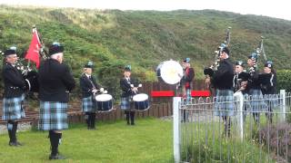 Ellan Vannin pipes and drums playing Ellan Vannin Bee Gees at Groudle [upl. by Alford]