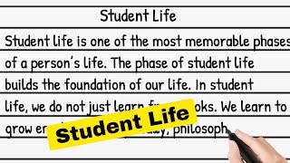 Student life paragraph writing  paragraph writing on student life in English [upl. by Aititel55]