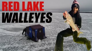 Red Lake Ice Fishing Walleye Fishing [upl. by Pulsifer884]