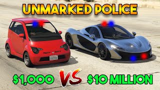 GTA 5 CHEAP VS EXPENSIVE UNMARKED POLICE CAR WHICH IS BEST [upl. by Joell]