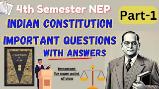 Indian Constitution Important Questions of BSc 4th Semester  RCUB  Akkamahadevi University  NEP [upl. by Ahsinak]