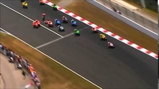 Loris Capirossi Sete Gibernau Dani Pedrosa and Marco Melandri crash 2006 Catalan [upl. by Roi776]