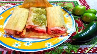 tamales 🫔 verdes de pollo 🐔 deliciosos 😋 [upl. by Aisylla]