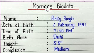 Marriage biodata format  Marriage biodata kaise banaye [upl. by Adnimra409]